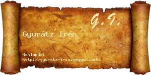 Gyurátz Irén névjegykártya